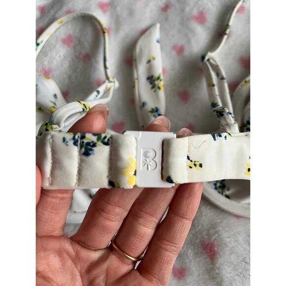 Blackbough Floral Coquette Mini Style Floral Bikini Top In Color White - Picture 6 of 9